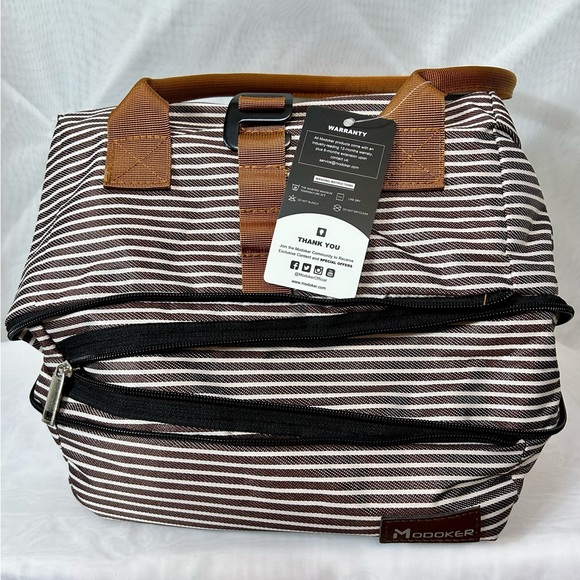 New Brown and White Modoker Expandable Leakproof Lunch Bag - Picture 8 of 9